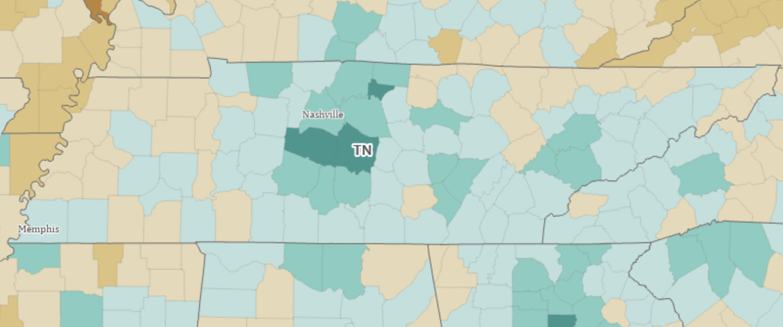 The 2020 Census shows big growth in and around Middle Tennessee